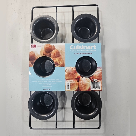Cuisinart AMB-6POP 6 Cup Popover Pan Allot Steel, Non Stick, Tapered Cups. - Picture 2 of 5